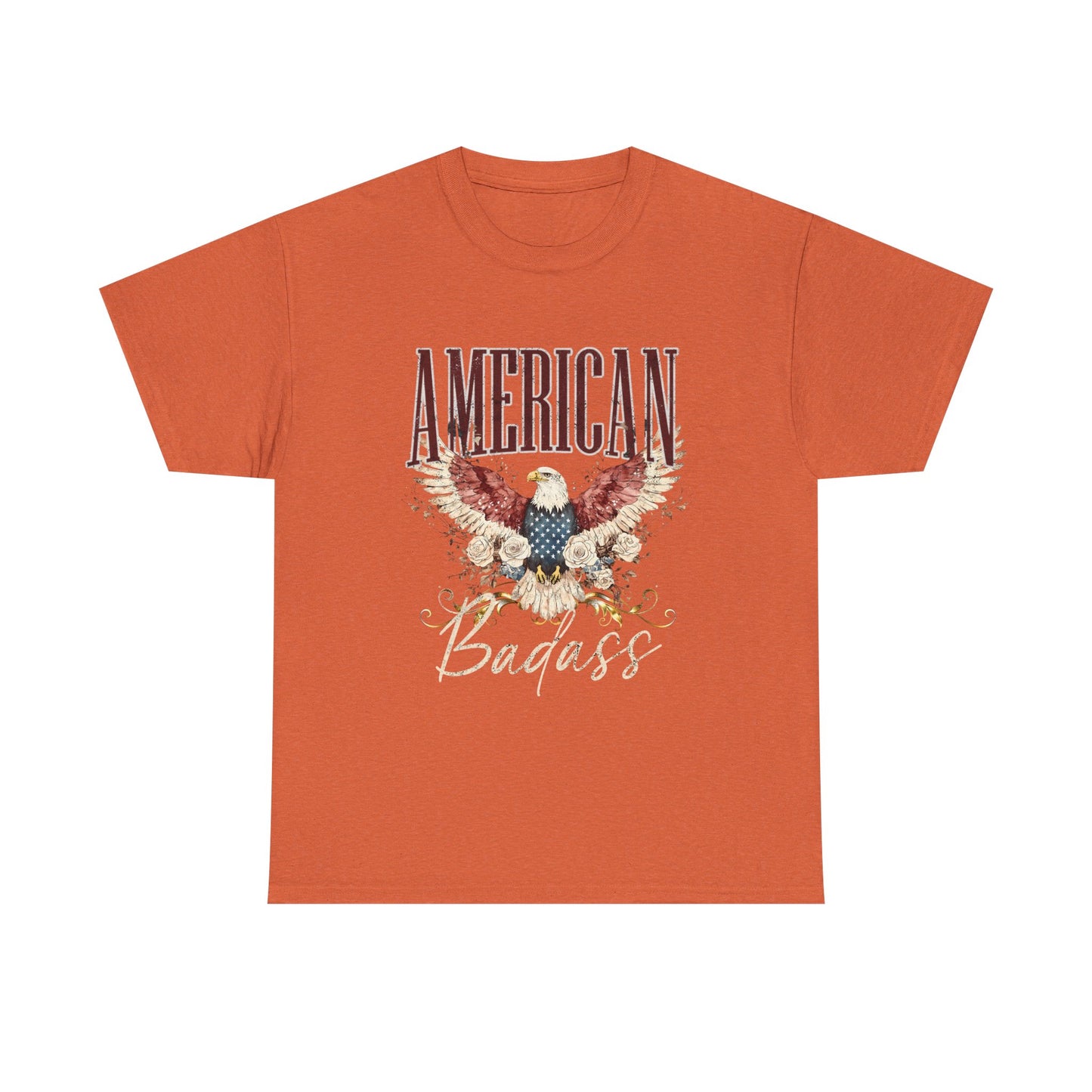 American Badass Heavy Cotton Tee - Patriotic Graphic T-Shirt for Everyday Wear