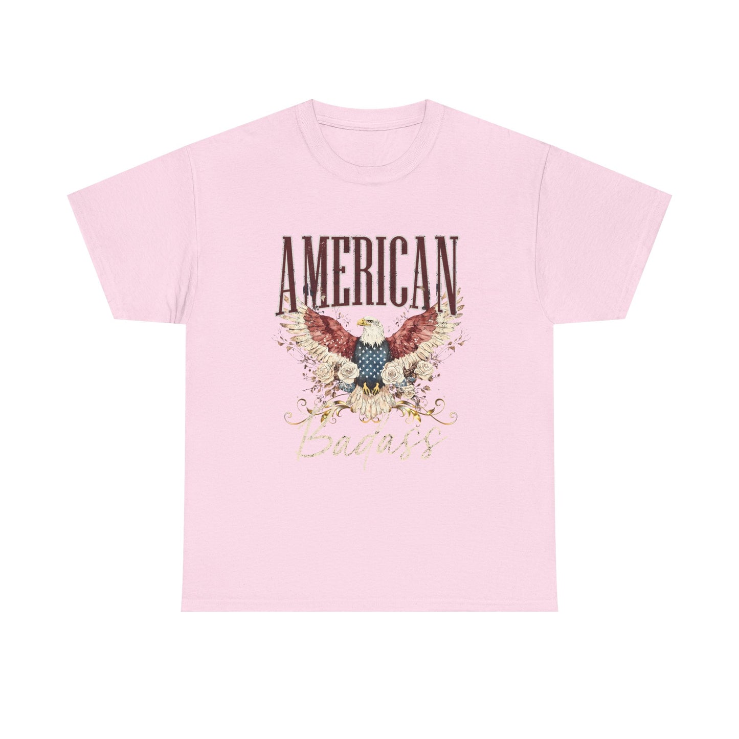 American Badass Heavy Cotton Tee - Patriotic Graphic T-Shirt for Everyday Wear