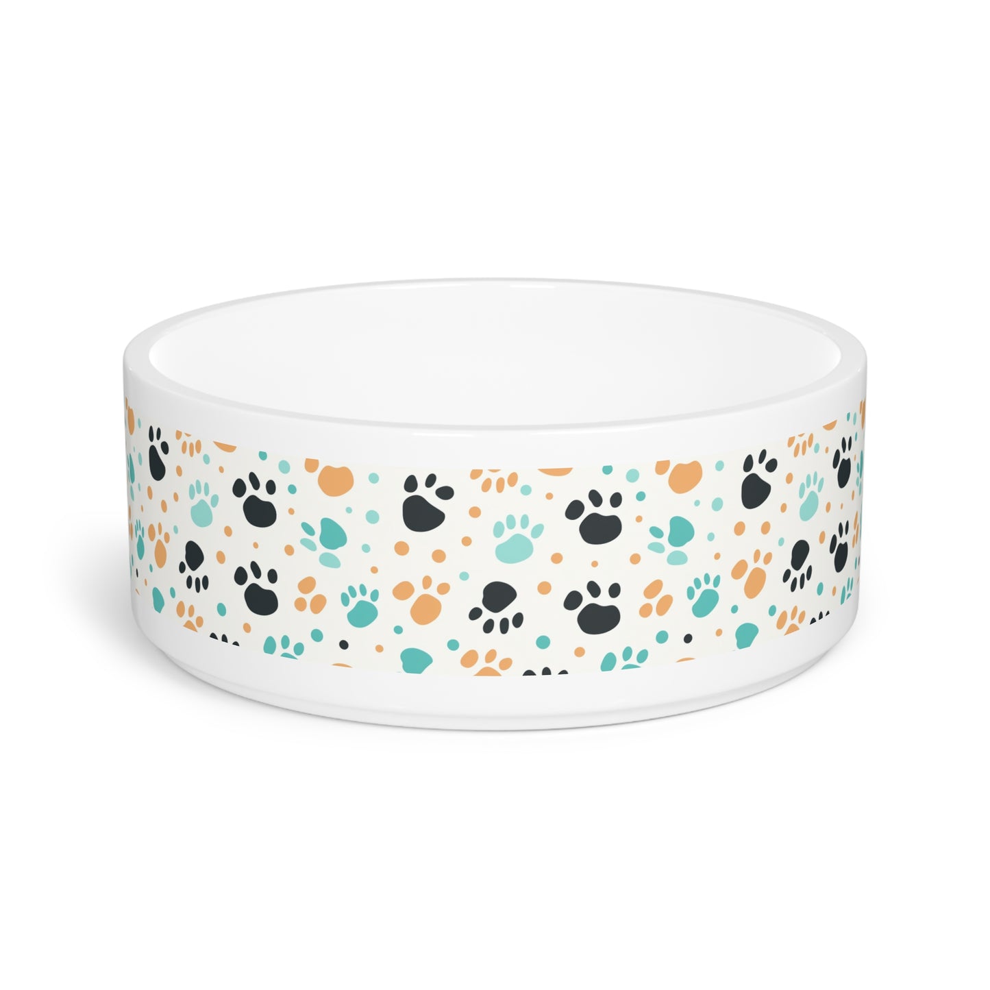 Colorful Paw Print Pet Bowl - Perfect for Dog and Cat Lovers