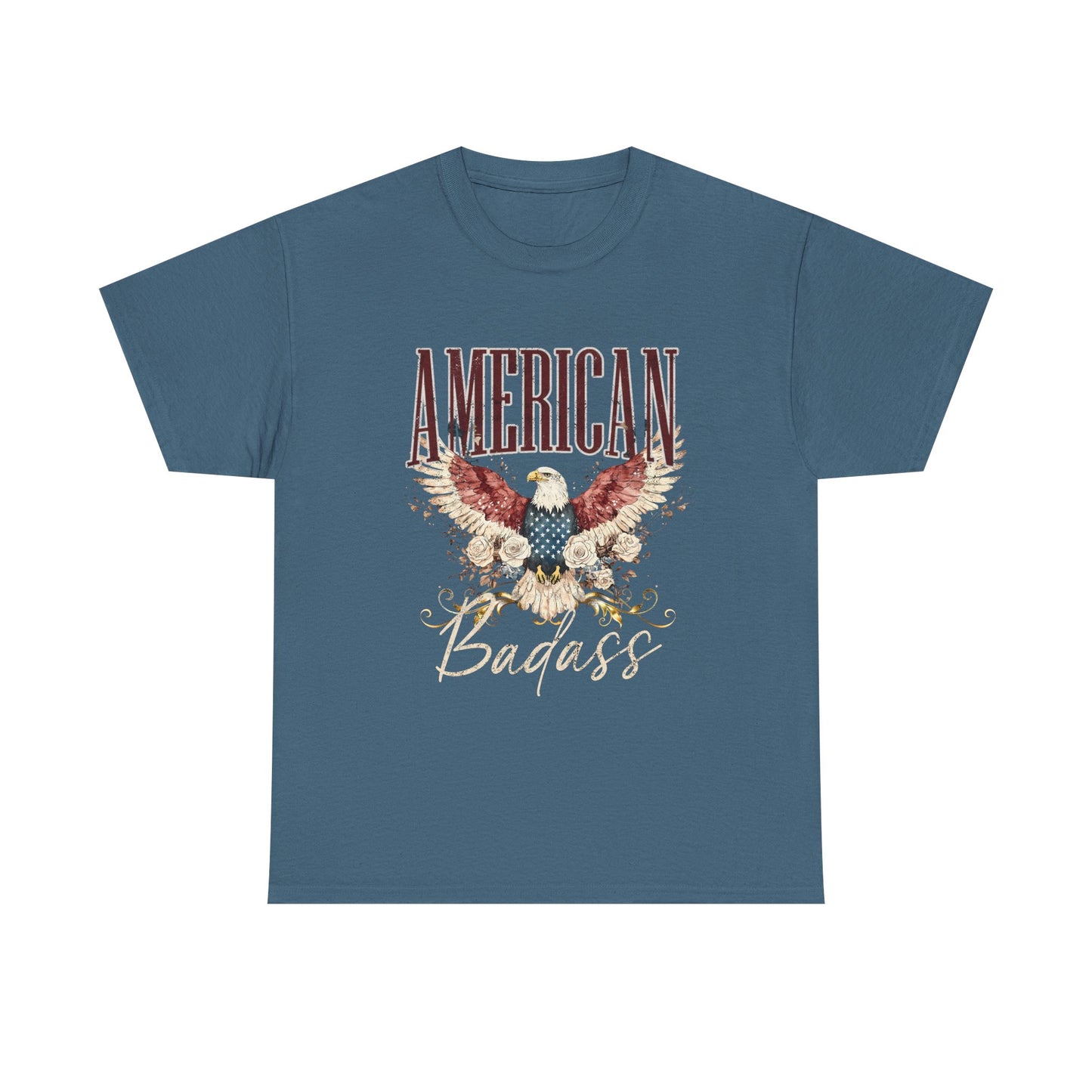 American Badass Heavy Cotton Tee - Patriotic Graphic T-Shirt for Everyday Wear