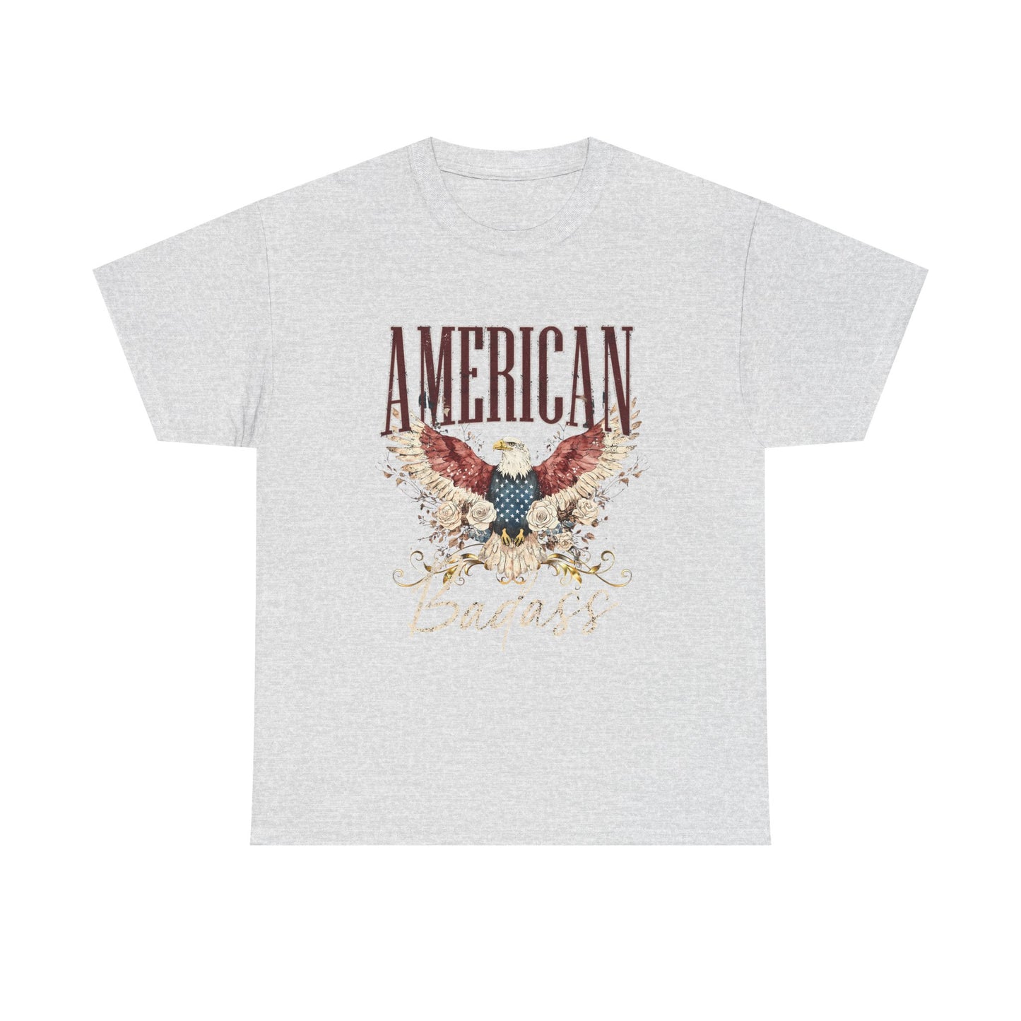 American Badass Heavy Cotton Tee - Patriotic Graphic T-Shirt for Everyday Wear