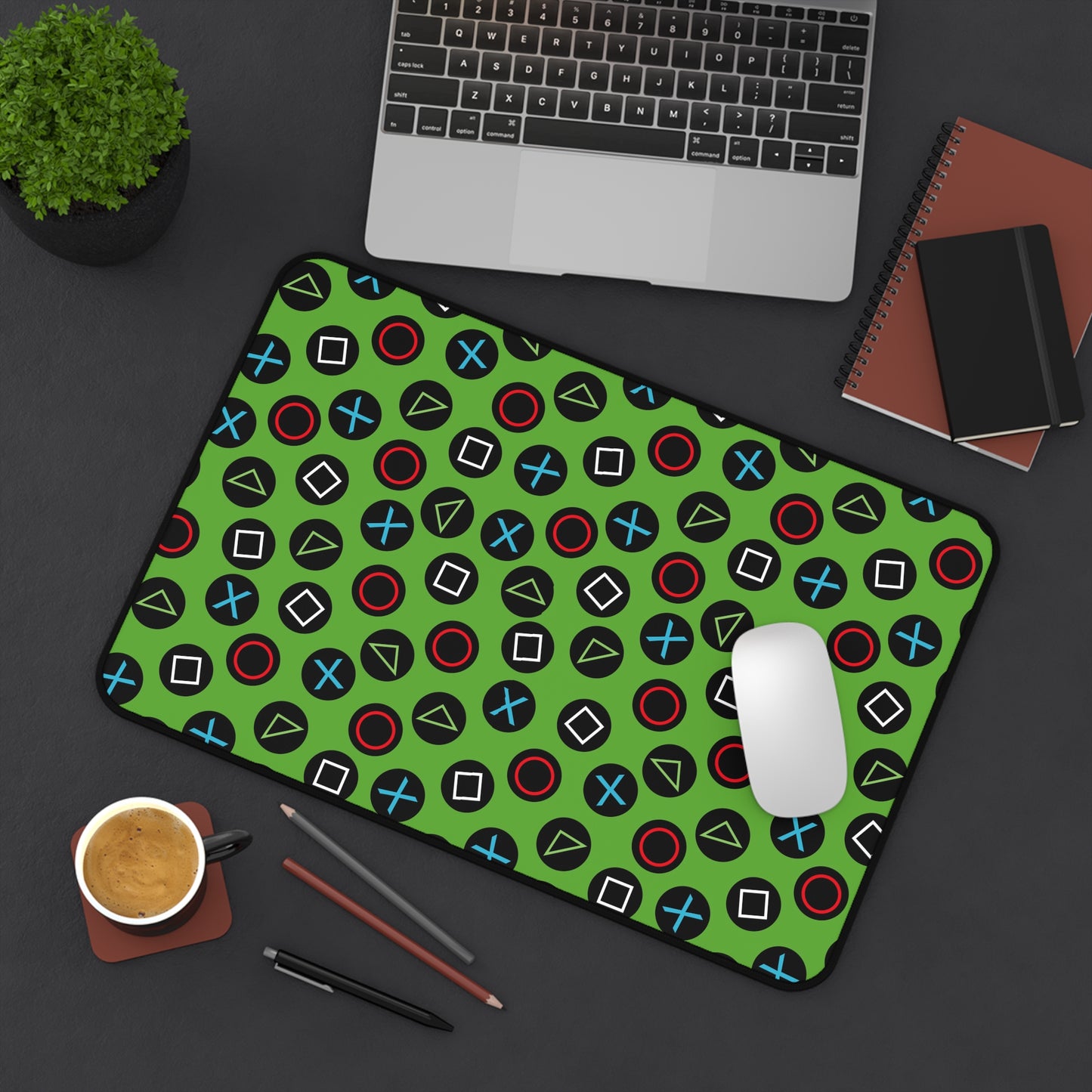 Colorful Gaming Desk Mat - Vibrant Controller Design for Gamers