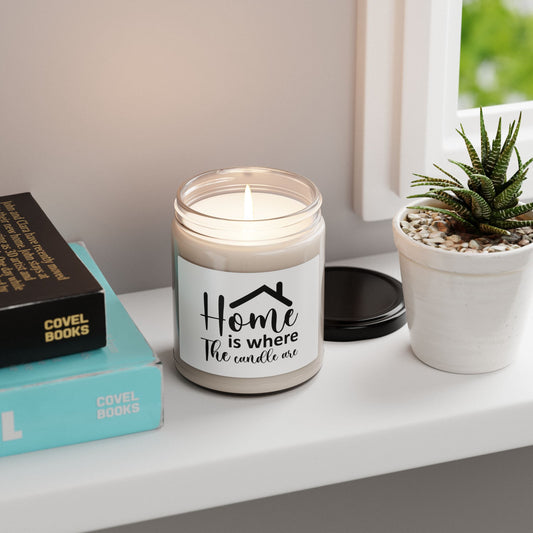 Home is Where Scented Soy Candle - Cozy 9oz Jar for Warm Atmosphere