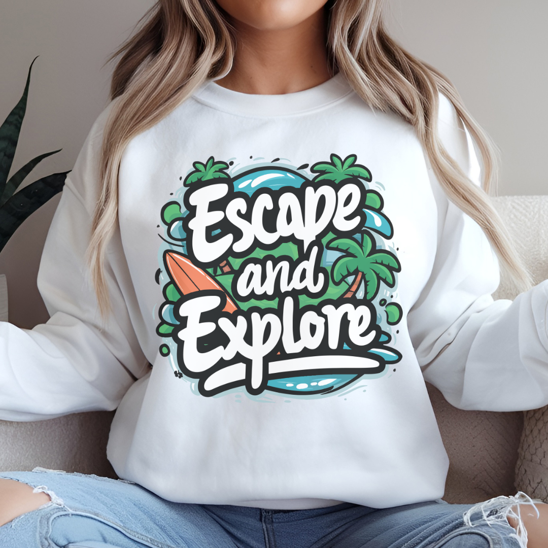 Escape and Explore Crewneck Sweatshirt | Perfect for Adventure Lovers