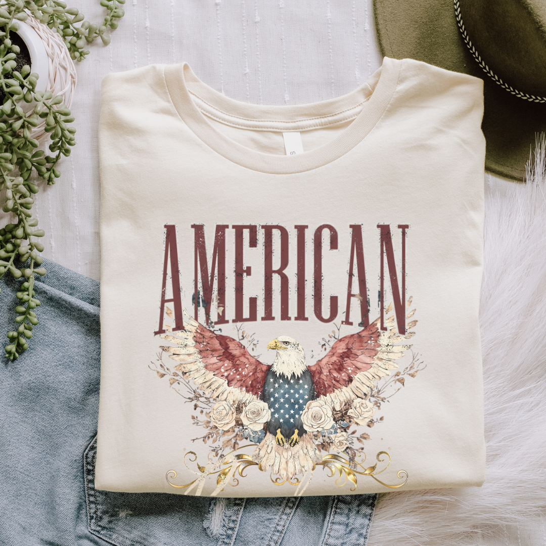 American Badass Heavy Cotton Tee - Patriotic Graphic T-Shirt for Everyday Wear