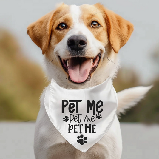 Pet Bandana Collar - 'Pet Me' Design for Dogs