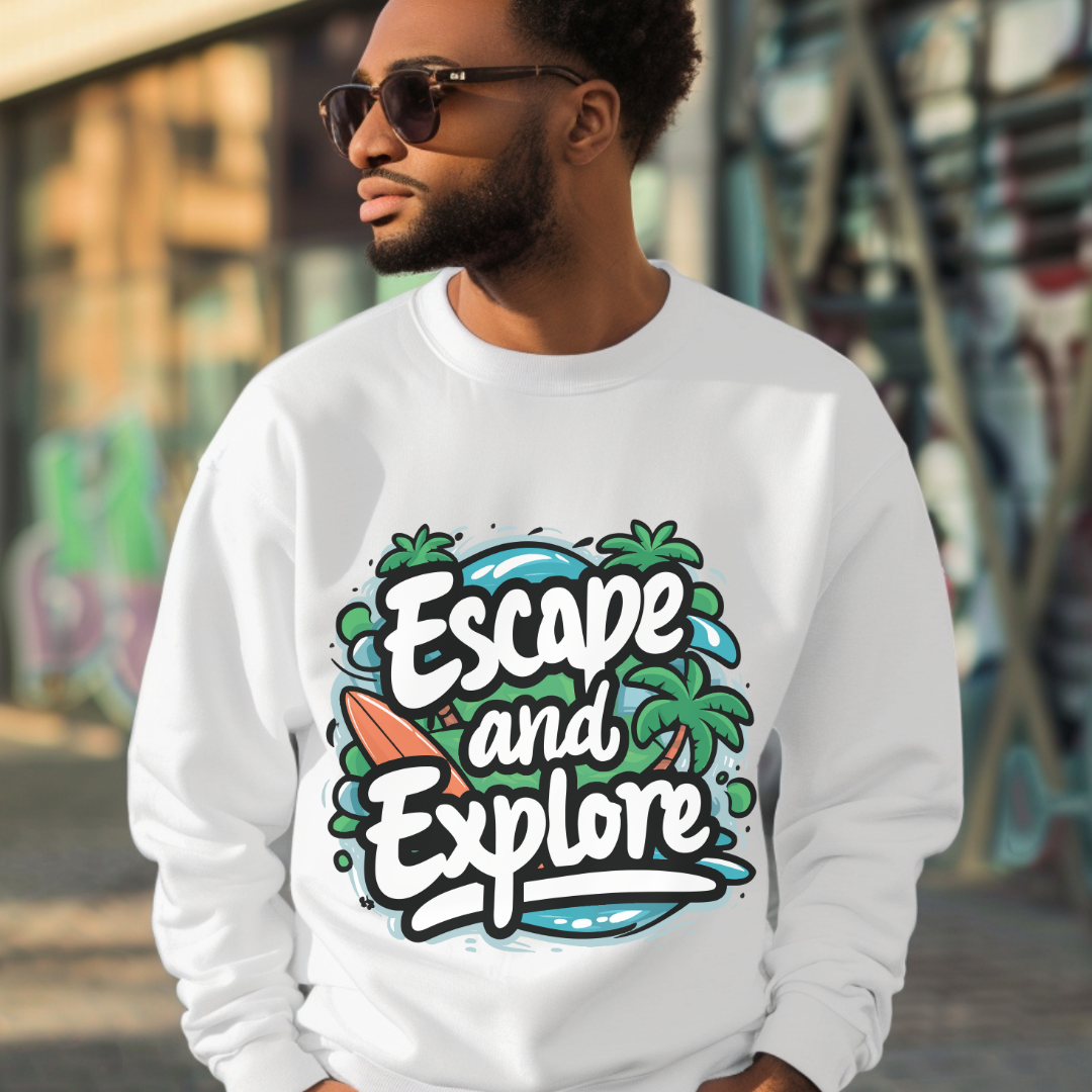 Escape and Explore Crewneck Sweatshirt | Perfect for Adventure Lovers